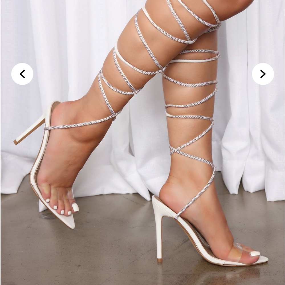 Fashion Nova White Gladiator Heels